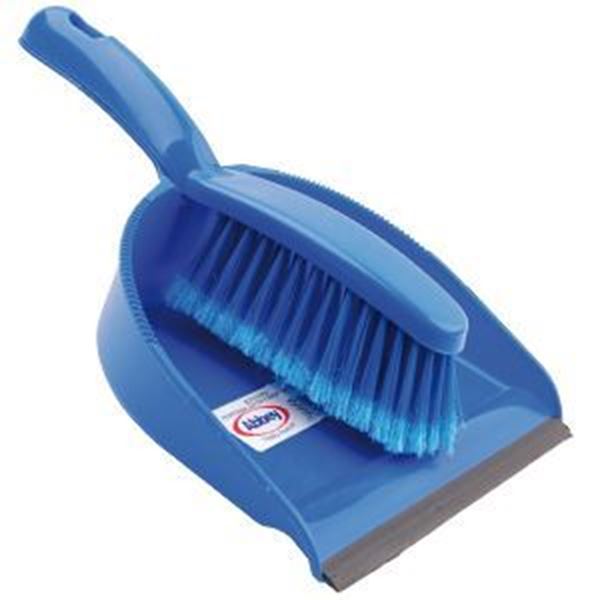 Economy Dustpan & Brush Set Soft - Blue