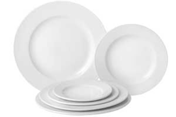 Picture of (24) 17cm/ 6.75" Pure White Wide Rim Plate