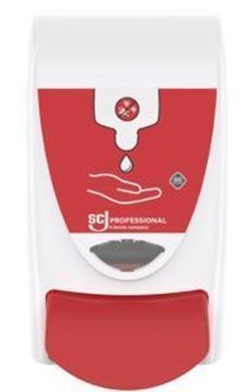 1lt SCJ Hand Sanitiser Dispenser - White/Red Button