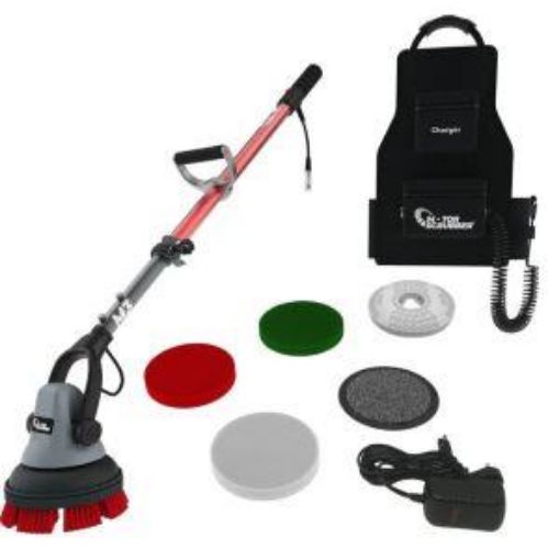 Picture of MotorScrubber JET 3 c/w Back Pack, Med Brush, White, Red, Green Pads, Microfibre Pad & Pad Holder