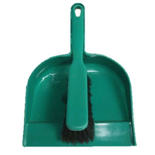 Picture of Plastic Dustpan & Brush Soft- Green