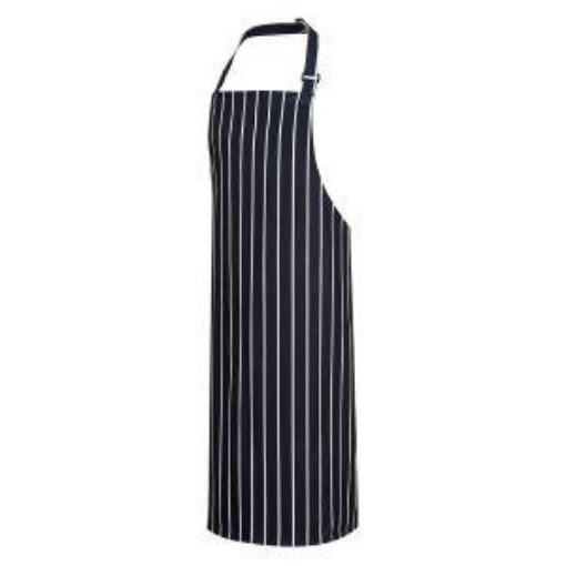 Picture of Striped Bib Apron Cotton 28x38" - Navy/White