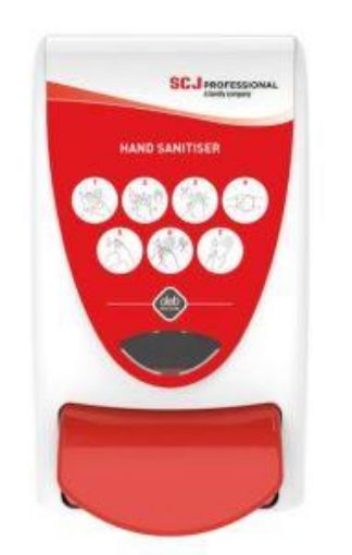 Picture of 1lt Deb 7 Circles Healthcare Iconic Sanitser Dispenser - Red 