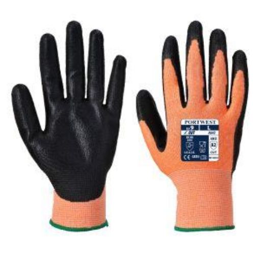 Picture of Amber Cut A2 Nitrile Foam Glove - Orange/Black Large 9