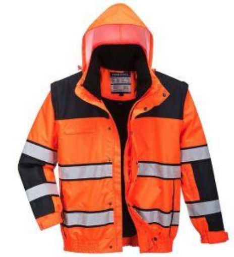 Picture of Hi Vis 3-in-1 Contast Winer Bomber Jacket - Orange