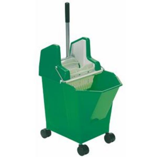 Picture of 9lt Duo Press Mop Bucket & Wringer - Green