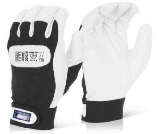 Picture of Leather Drivers Glove Velcro Cuff - White/Black