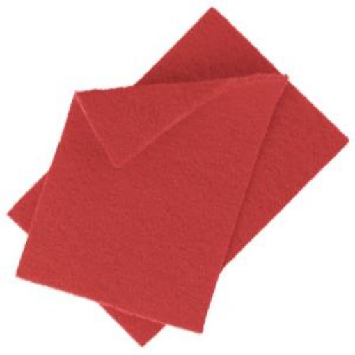 Picture of x10 Scouring Pads 22x15cm/ 9x6" - Red