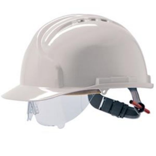 Picture of Mk7 White Safety Helmet - Vented c/w Retractaspec - AHN 120-100-100