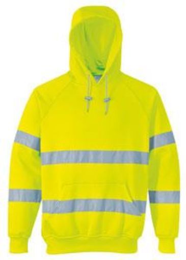 Picture of EN471 HI VIS YELLOW HOODED SWEATSHIRT