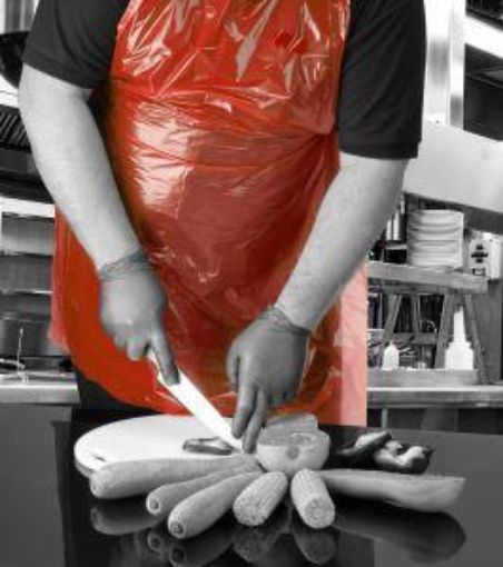 Picture of x200 Roll Disposable Apron 27x42" - Red