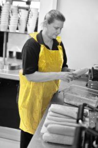 Picture of x200 Roll Disposable Aprons 27x42" - Yellow