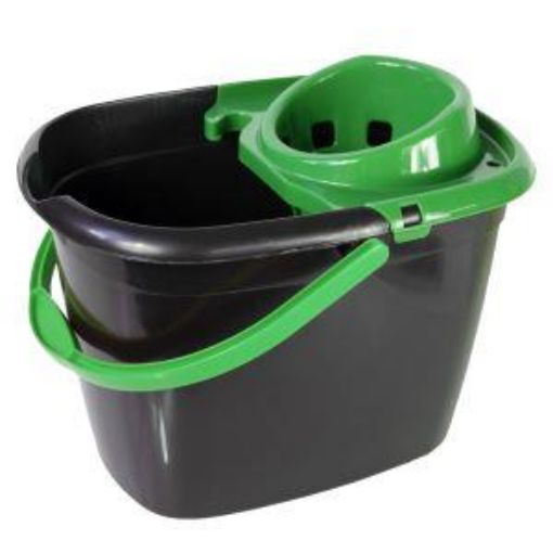 Picture of 14lt Economy Mop Bucket - Green Wringer & Handle (70% recycled plastic)