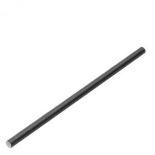 Picture of x250 12.5cm/ 5" Memphis Paper Sip Straws  (5mm bore) - Black 