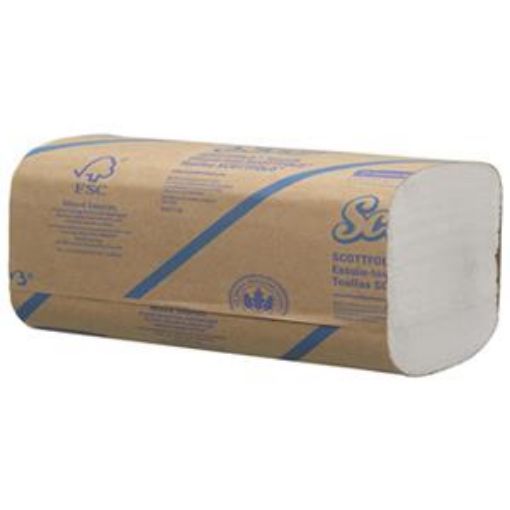 Picture of Scott White 1ply M-fold Towels | 6633