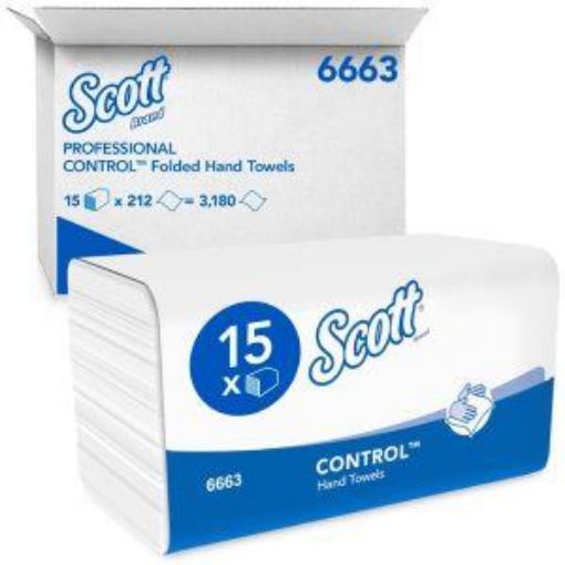 Picture of 6663 Scott® Control™ VFold 1ply Hand Towel x3180 Medium - White (31.5x21.5cm)