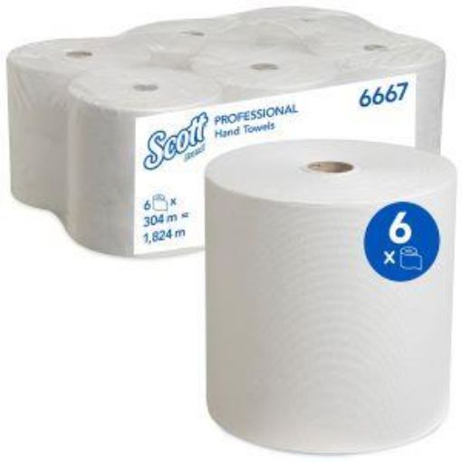 Picture of 6667 Scott® Hand Towel Rolls 1ply 6x304m - White