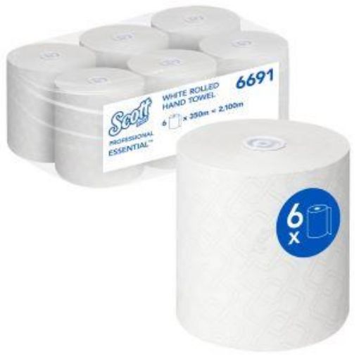 Picture of 6691 Scott® Essential™ 1ply Hand Towel Rolls 6x350m - White