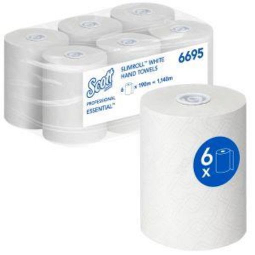 Picture of SCOTT Essentials  White Slimroll Hand Towels | 1 Ply