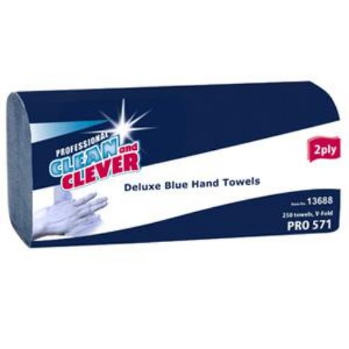 Picture of Clean and Clever Blue V-fold Hand Towels