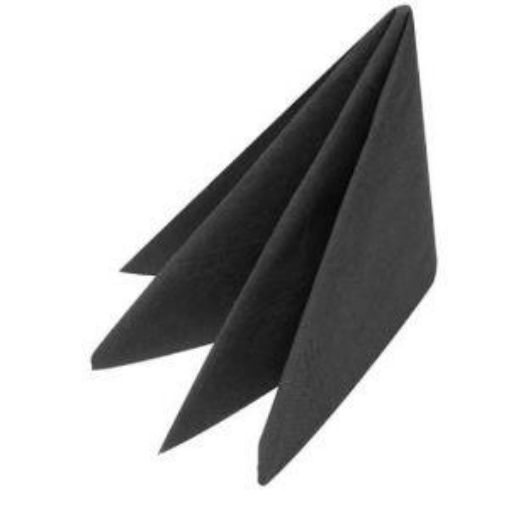 Picture of (2000) 25cm 2ply Cocktail Napkin 4 Fold - Black 
32204