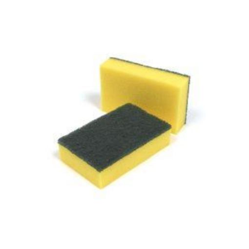 Picture of x10 Sponge Scourer 14x4x9cm - Yellow/Green