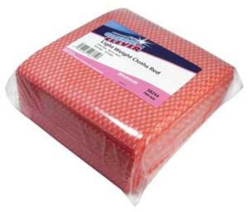 Picture of x50 Clean & Clever Lightweight Disp Cloth 42x38cm - Red