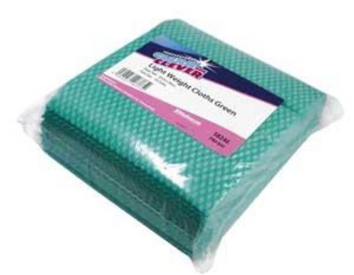 Picture of x50 Clean & Clever Lightweight Disp Cloth 42x38cm - Green