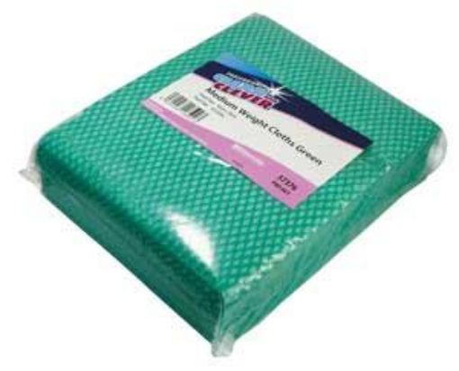 Picture of x50 Clean & Clever Mediumweight Cloth 50x38cm - GREEN