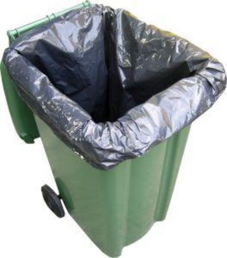 Picture of x100 BLACK WHEELIE BIN LINER 30x45x54" 200gBK4554/2  762x1143x1372mm