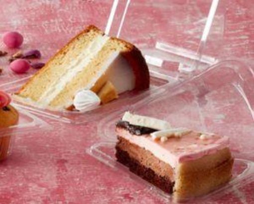 Picture of x250 Cake Slice rPET HIinged Lid 145x110x54mm - Clear