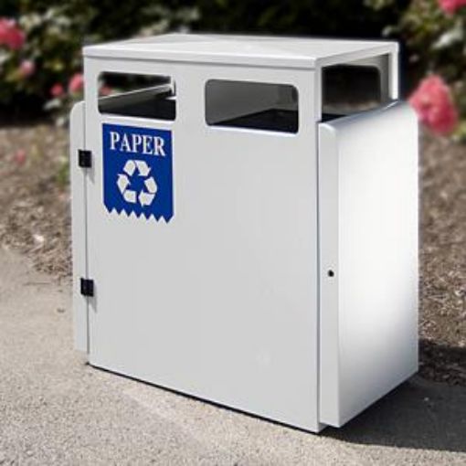 Picture of 200lt Valley Recycling Litter Bin - Steel (Inc 2x100lt liners)