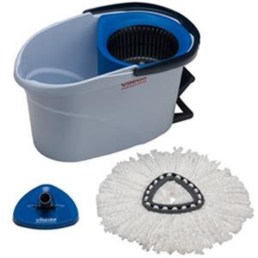 Picture of 6lt Vileda UltraSpin Mini Starter Kit - Blue  Incl. Bucket & Wringer/Coloured Frame + Mop Head