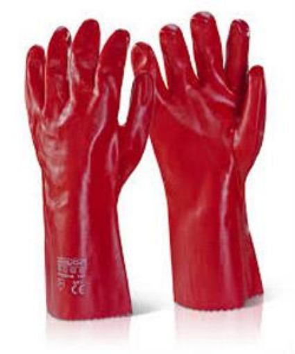 Picture of PVC Gauntlet 35cm - Red Size 10