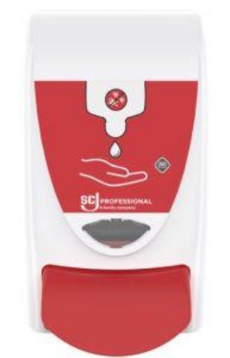 Picture of 1lt SCJ Hand Sanitiser Dispenser - White/Red Button 