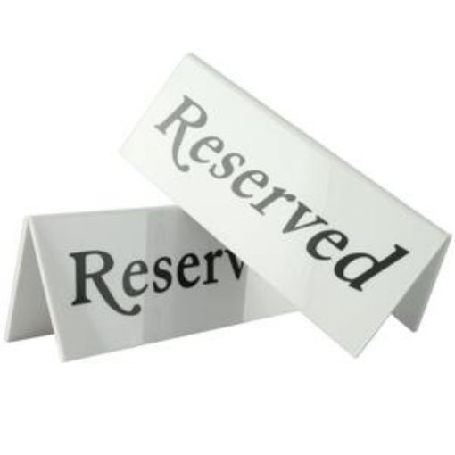 Picture of x10 RESERVED TABLE SIGN - WHITE