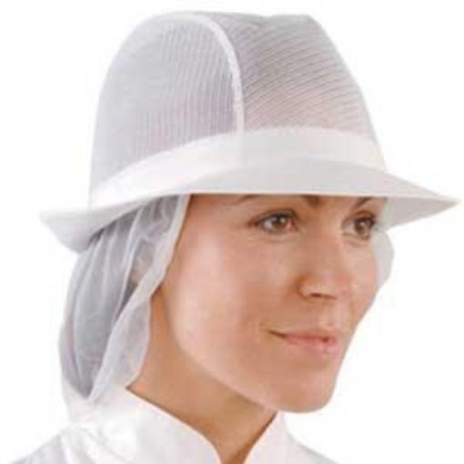 Picture of White Unisex Trilby with Snood - Medium