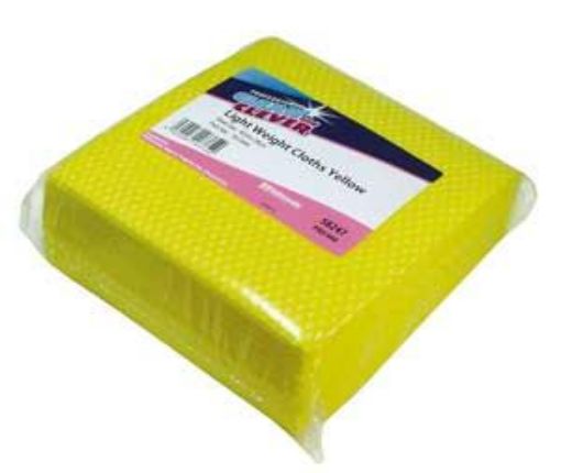 Picture of x50 C&C Lightweight Disp Cloth 42x38cm - YELLOW