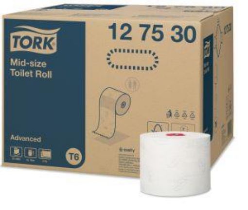 Picture of Tork Soft Mid-Size Toilet Roll 2ply 27x100m T6 Advanced 