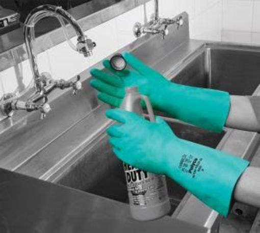 Picture of Nitri-Tech III Nitrile Gloves 32cm - Green Large