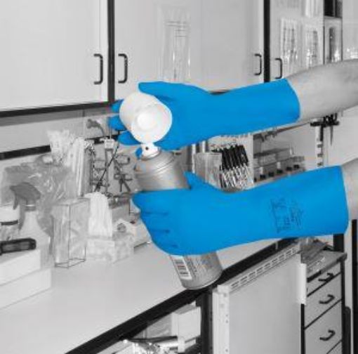 Picture of Nitri-Tech III Nitrile Gloves (Flock Lined) - Blue Small