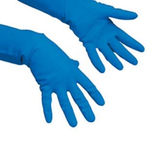 Picture of 8009 Multipurpose Latex Gloves Blue Medium (7.5-8) 