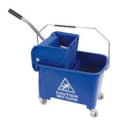 Picture of 20lt Speedy Dual Cavity Bucket & Wringer - Blue (for damp mopping)