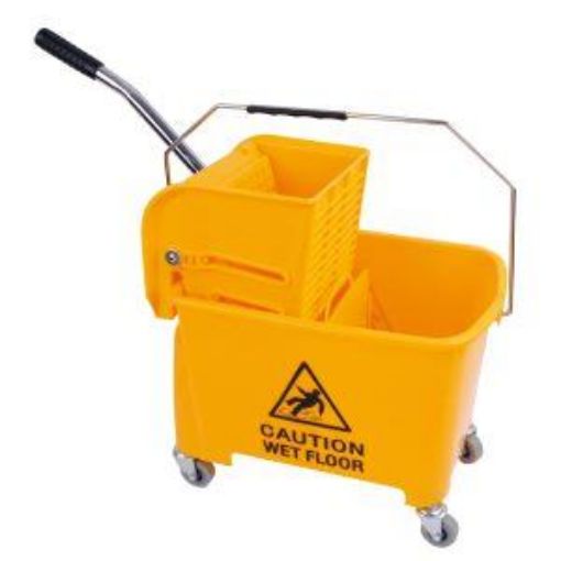 Picture of 20lt Speedy Dual Cavity Bucket & Wringer - Yellow (for damp mopping)