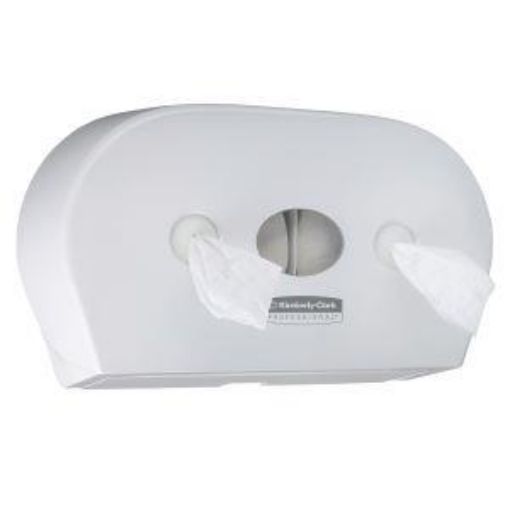 Picture of 7186 Aquarius Mini Twin Roll Centrefeed Toilet Paper Dispenser - White