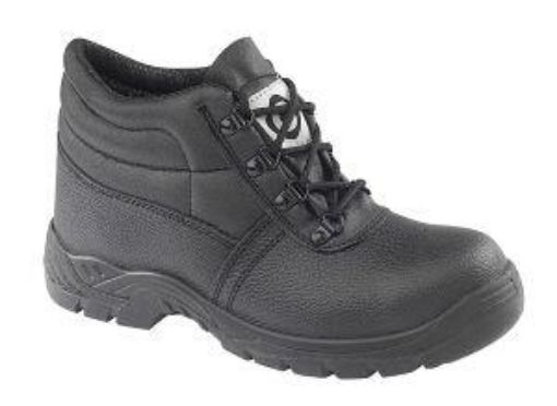 Picture of Contractor Chukka Safety Boot Leather, Steel Midsole - Black Size 3