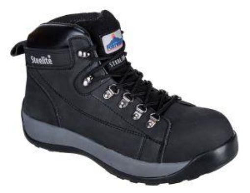 Picture of Steelite Mid Cut Nubuck Safety Boot SB HRO - Black Size 5