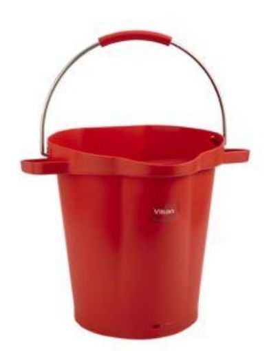 Picture of 20lt Vikan Graduated Hygiene Bucket  - Red