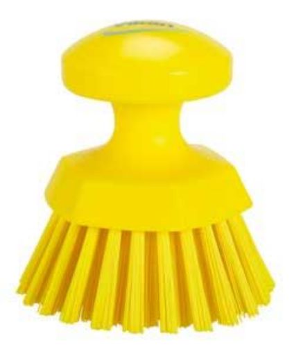 Picture of 5" VIKAN ROUND HAND BRUSH STIFF - YELLOW