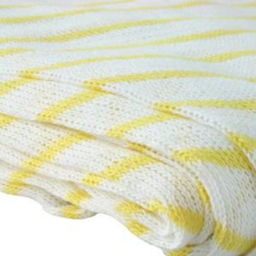 Picture of x10 Knitted Dishcloth 40x30cm - Yellow Stripe 